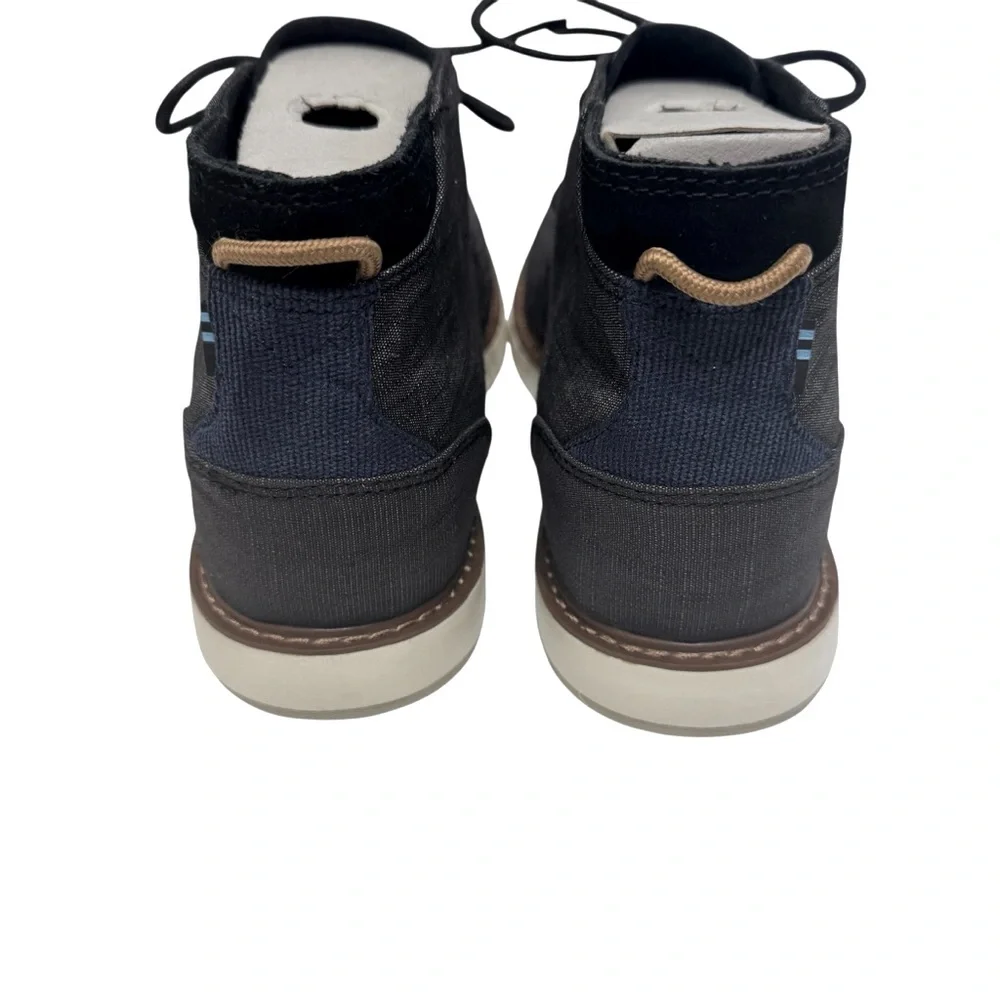 Toms‎ Black Crosshatch Denim Mens Navi Boots Sz 12